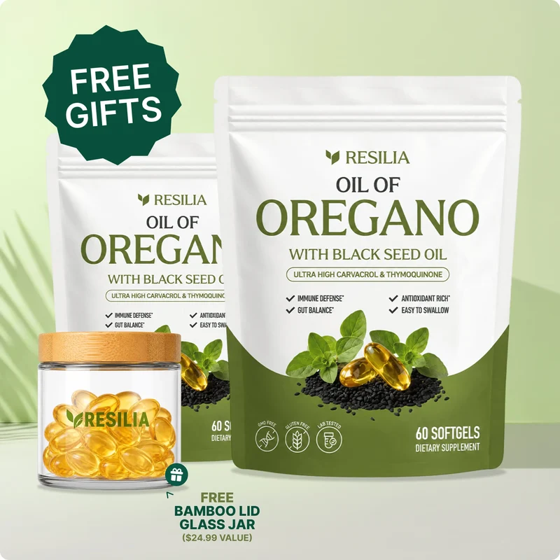 Resilia Oil Of Oregano Softgels with Black Seed Oil - 60 Softgels