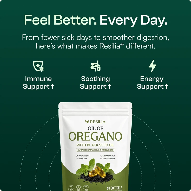 Resilia Oil Of Oregano Softgels with Black Seed Oil - 60 Softgels