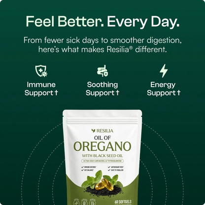 Resilia Oil Of Oregano Softgels with Black Seed Oil - 60 Softgels